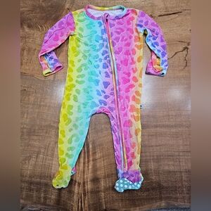 Bums and roses bamboo 9-12mo footie ombre lisa frank leopard print PLAY CONDITIO